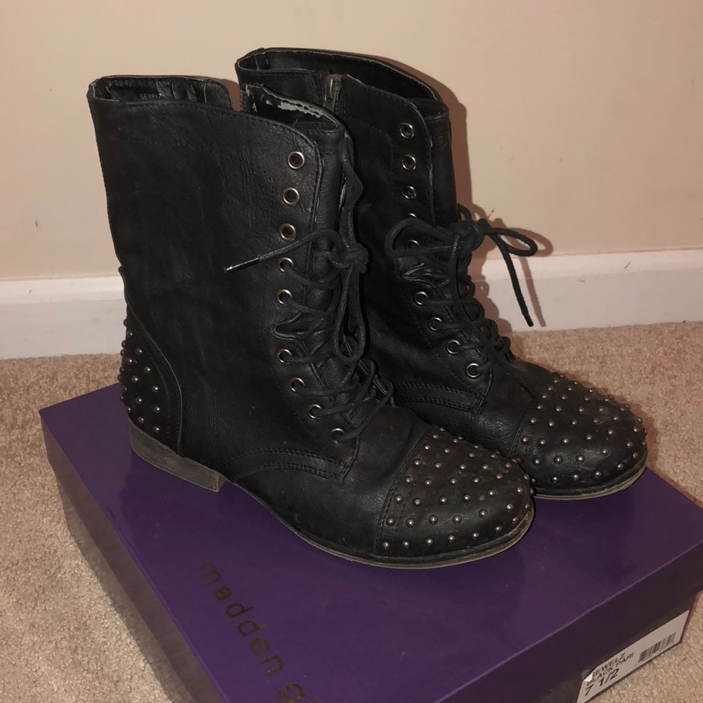Madden Girl combat boots with studs